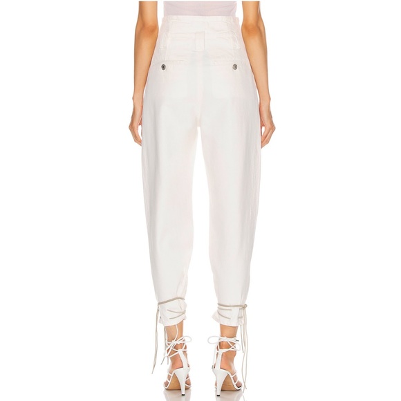 Isabel Marant Nubaia Jeans White Tapered Lace Up - Picture 4 of 7